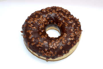 perfect chocolate donut on a white background