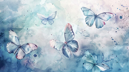 Fototapeta na wymiar A captivating butterfly pattern background adorned with elegant butterfly motifs in shades of blue