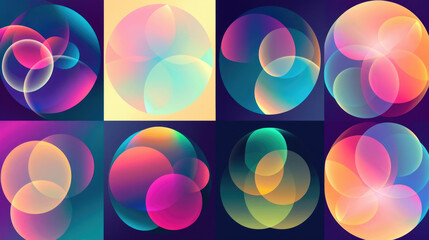 Colorful abstract background with circles - obrazy, fototapety, plakaty