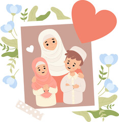 Cute holiday islamic family