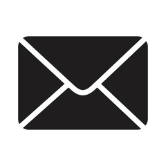 icon mail, message, inbox envelope flat style icon isolated on white background - obrazy, fototapety, plakaty
