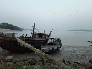 old fishing boat on the beach
