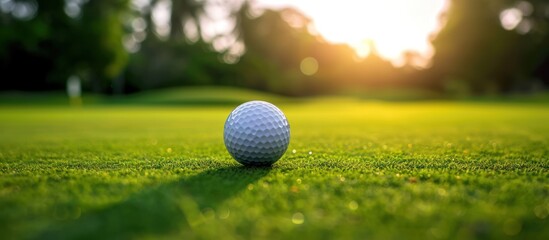 portrait of a golf ball on a wide field