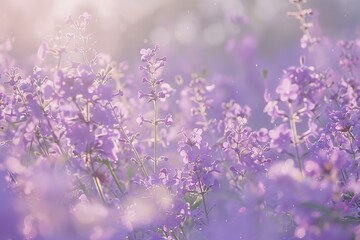 Fototapeta premium A tranquil soft lilac field