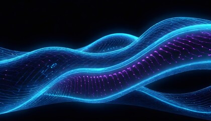 Fototapeta premium Abstract light waves on a black background