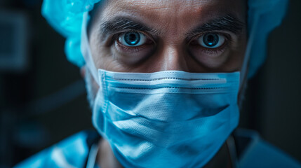 Doctor in a mask. Close up portrait