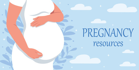 Portrait of an unrecognizable woman carefully holding her belly.