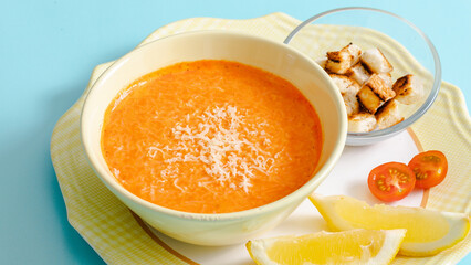 Lentil soup bowl isolated 