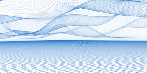 landscape 3d render wireframe abstract technology big data background