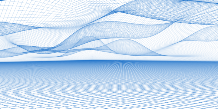 landscape 3d render wireframe abstract technology big data background