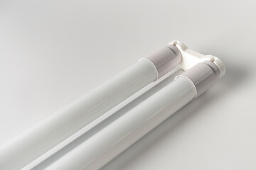 white led tubes on white background