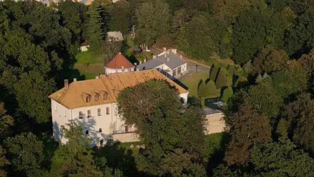 Beautiful Castle Forest Lesko Aerial View Poland