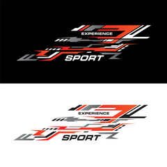 Sport racing car stickers stripe abstract shape . vinyl decal templates isolated set