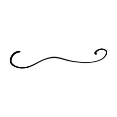 Hand drawn curly swish icon vector illustration, paint brush design element of swash, swoosh, swoosh underline swirl squiggle stroke illustration 