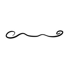 Hand drawn curly swish icon vector illustration, paint brush design element of swash, swoosh, swoosh underline swirl squiggle stroke illustration 