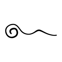 Hand drawn curly swish icon vector illustration, paint brush design element of swash, swoosh, swoosh underline swirl squiggle stroke illustration 