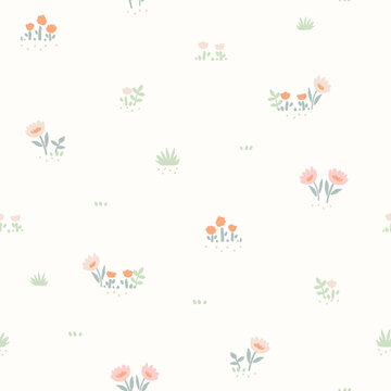 Floral seamless pattern. Vector illustration for card, banner, invitation, social media post, poster, mobile apps, advertising.