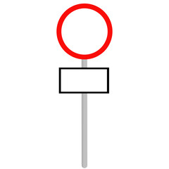 Empty traffic signs, set of warning, mandatory, prohibition and information traffic signs.