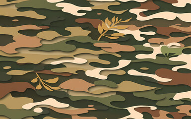 military seamless pattern, generative ai