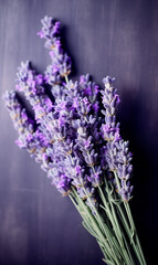 Obraz premium Vibrant Lavender Flowers Bouquet on a Soft Purple Background 