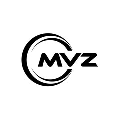 MVZ letter logo design with white background in illustrator, cube logo, vector logo, modern alphabet font overlap style. calligraphy designs for logo, Poster, Invitation, etc.