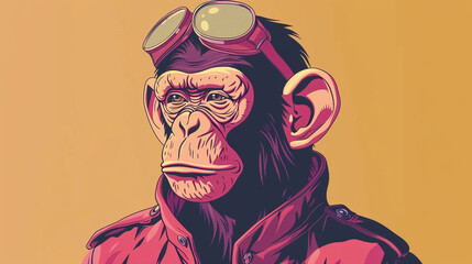 Fototapeta premium fashionable monkey with glasses 