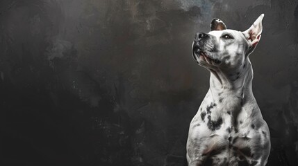Unyielding bullterrier resolve backdrop, a backdrop that reflects their resolve, strong and unyielding against adversity. - obrazy, fototapety, plakaty