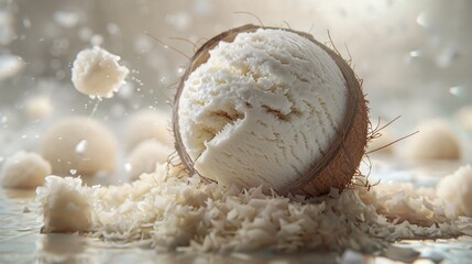 Obraz na płótnie Canvas Vegan ice cream alternative, a celebration of diversity, a blend of coconut, almond, and soy.