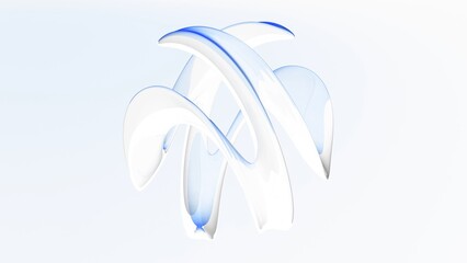 Fototapeta premium moderne geschmeidige weiß blaue abstrakte Figur, Design, Hintergrund, Geometrie, Wirbel, Kurven, hellblau 
