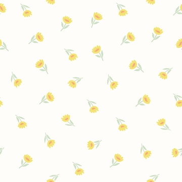 Floral seamless pattern. Vector illustration for card, banner, invitation, social media post, poster, mobile apps, advertising.