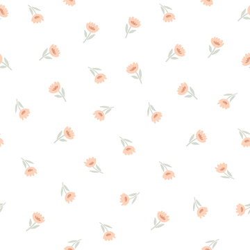 Floral seamless pattern. Vector illustration for card, banner, invitation, social media post, poster, mobile apps, advertising.