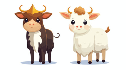 Isolated happy cow nativity character Vector illustration