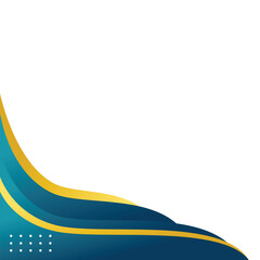 Blue and gold abstract corner border for business or certificate design in gradient color