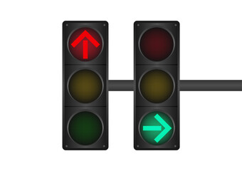 Traffic light. Vector Illustration Isolated on White Background. 