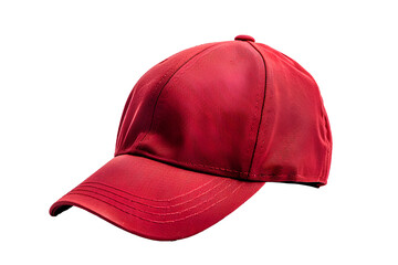 red baseball cap mockup  isolated on transparent background