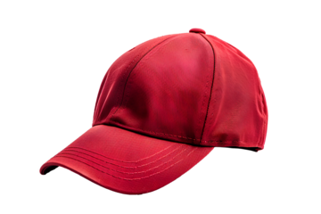 red baseball cap mockup  isolated on transparent background