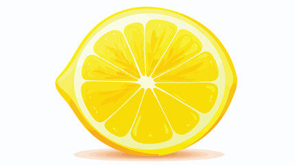 Lemon slice vector on background  flat vector isolated