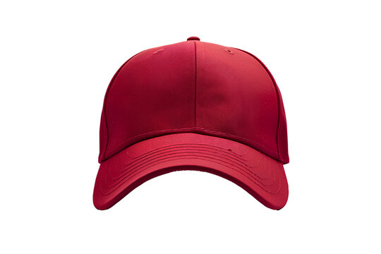red baseball cap mockup  isolated on transparent background