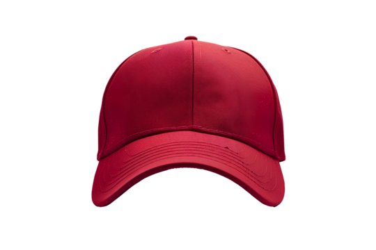 red baseball cap mockup  isolated on transparent background