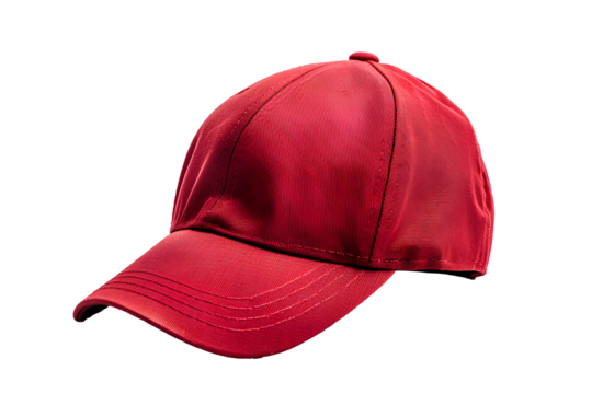 red baseball cap mockup  isolated on transparent background