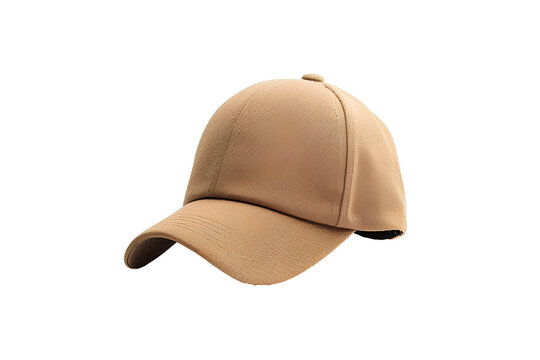 brown baseball cap mockup  isolated on transparent background