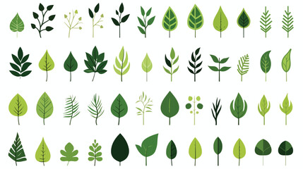 Logos of green Tree leaf ecology nature element vect - obrazy, fototapety, plakaty