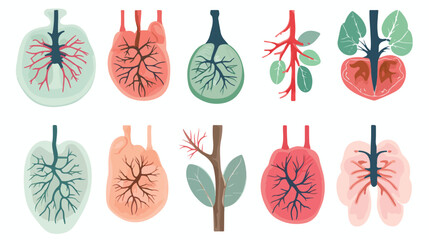 Lungs Flat style internal organs of human anatomy - obrazy, fototapety, plakaty