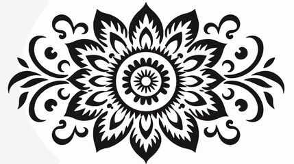 Mandala vector and line art. Black and white flower