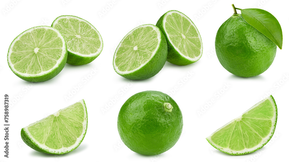 Wall mural fresh organic lime isolated