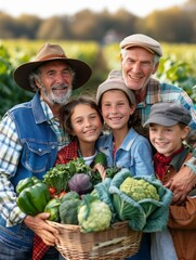 Multigenerational Farmer Family Embracing the Spirit of Family Farming