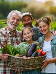 Multigenerational Farmer Family Embracing the Spirit of Family Farming