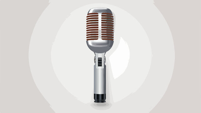 News icon Flat metallic 3d Microphone transparent 