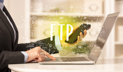 hand working on new modern computer