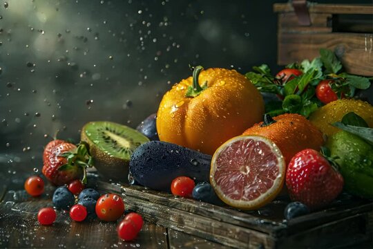 Still Life Painting of Fruits and Vegetables